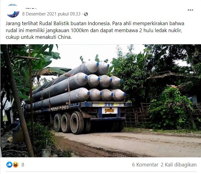 hoaks foto rudal buatan indonesia