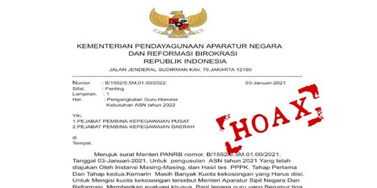 CEK FAKTA: Waspada Surat Palsu Pengangkatan Guru Honorer Tahun 2022 ...