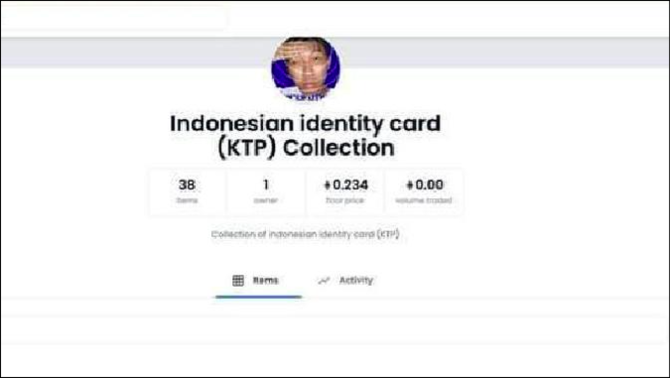 di opensea muncul foto ktp selfie di jual rp 11 juta