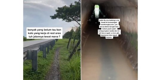 Baru Tahu Rute Pegawai Rest Area Berangkat Kerja, Medan Berat Masuk Terowongan