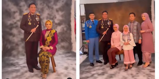 Momen Pemotretan Keluarga Jenderal Polri, Seragam Dipakai Anaknya Curi Perhatian