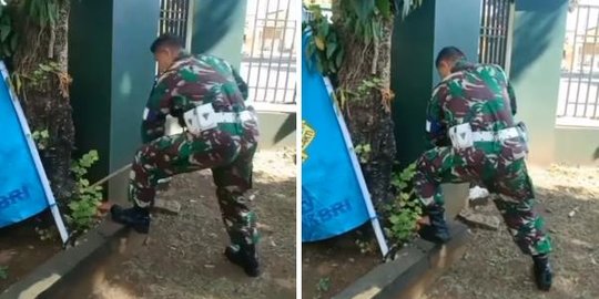 Kocak, Provos TNI Ini Tangkap Binatang Disemak-semak, Ending-nya bikin Ketawa