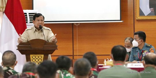 Menhan Prabowo Bahas Pertahanan Ibu Kota Nusantara di Rapim Kemenhan 2022