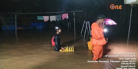 Banjir Kembali Landa Jember, 455 Warga Terdampak dan Tiga Rumah Rusak