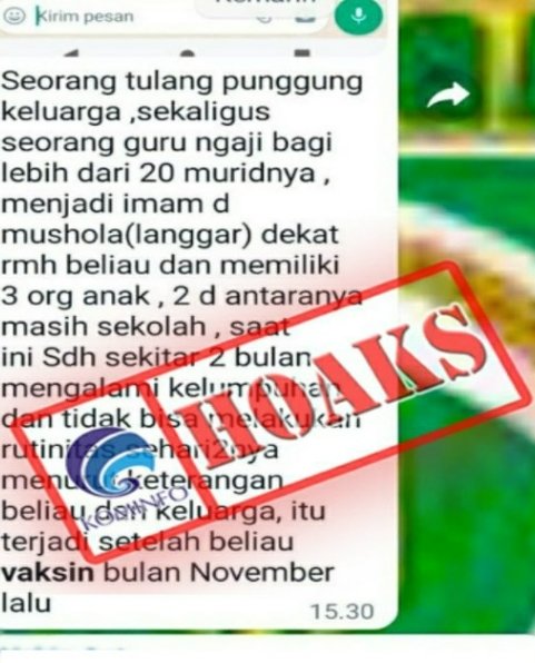 hoaks guru ngaji di balangan lumpuh usai divaksin covid 19