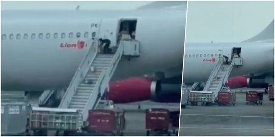 Lion Air Selidiki Video Viral Petugas yang Gelindingkan Barang dari Tangga Pesawat