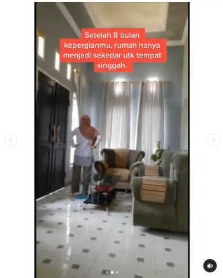 kisah sedih istri bereskan rumah usai ditinggal wafat suami