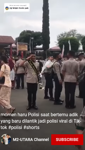 polisi bertemu adik baru dilantik jadi anggota polri
