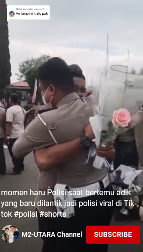polisi bertemu adik baru dilantik jadi anggota polri
