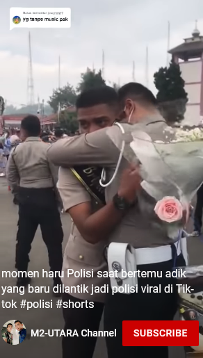polisi bertemu adik baru dilantik jadi anggota polri
