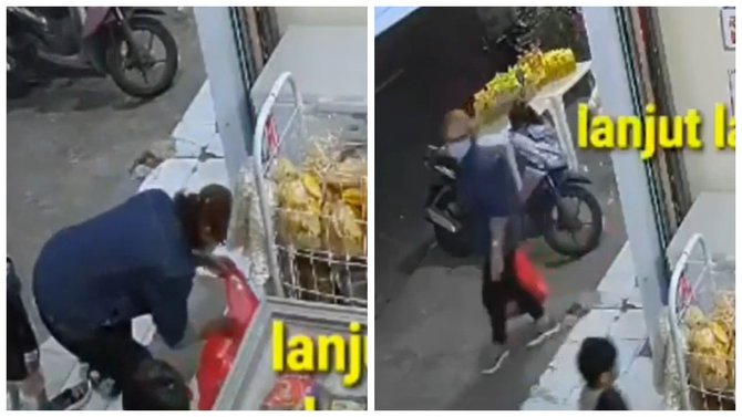 wanita curi 3 setrika dan 5 pompa galon viral