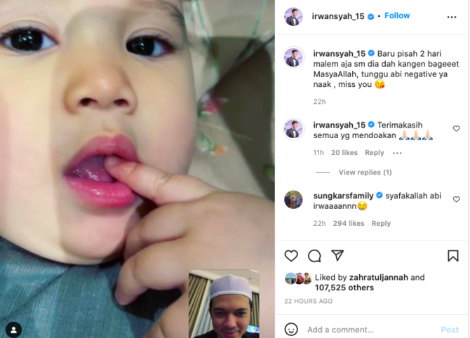 irwansyah positif covid 19 zaskia ungkap sikap ukkaysa ketika sang suami karantina