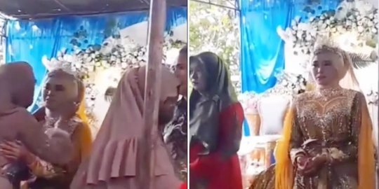 Sedih, Mempelai Perempuan Ditinggal Oleh Mempelai Laki-Laki di saat Acara Resepsi