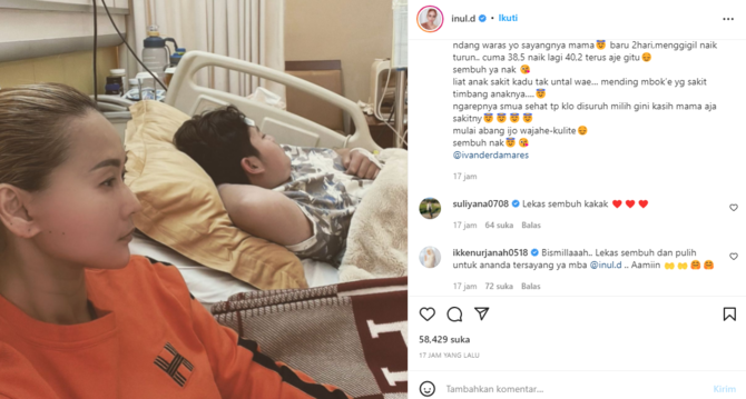 suhu tubuh tembus 40 derajat celcius akibat dbd inul daratista beberkan kondisi anak