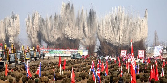 Ledakan Tandai Batu Pertama untuk Bangun 10.000 Hunian di Pyongyang Ledakan Tandai Batu Pertama untuk Bangun 10.000 Hunian di Pyongyang
