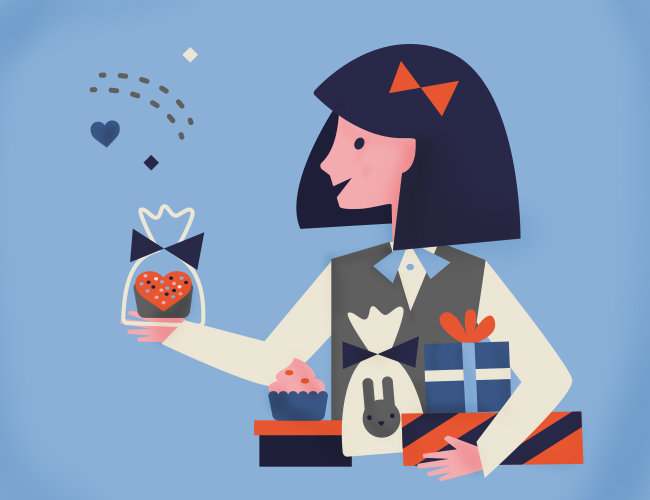 ilustrasi valentine dan white day