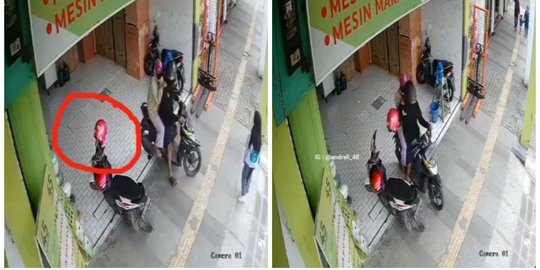 Terekam CCTV Pria dan Wanita Boncengan Sambil Curi Helm di Bandung, Pakai Modus Ini