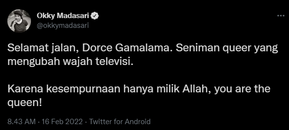 dorce gamalama tutup usia sederet figur publik ini ucapkan belasungkawa