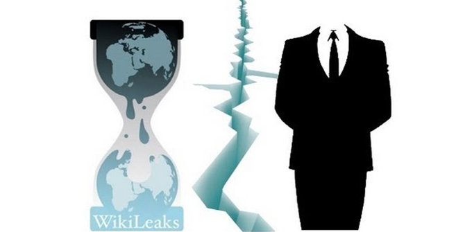 ilustrasi perpisahan anonymous dan wikileaks