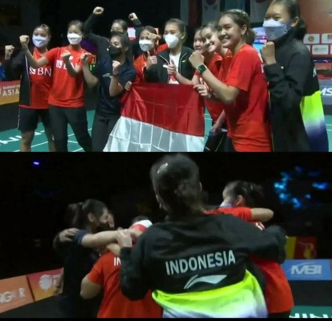 4 potret tim putri indonesia juara bulutangkis beregu asia bendera merah putih berkibar