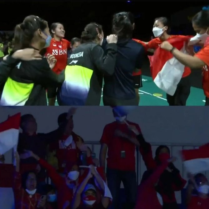 4 potret tim putri indonesia juara bulutangkis beregu asia bendera merah putih berkibar