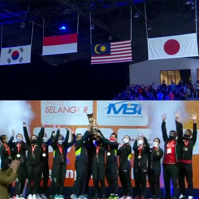 4 potret tim putri indonesia juara bulutangkis beregu asia bendera merah putih berkibar