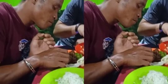 Sambil Diborgol Pelaku Kejahatan Ditraktir Makan Pecel Ayam sama Polisi, Ini Videonya