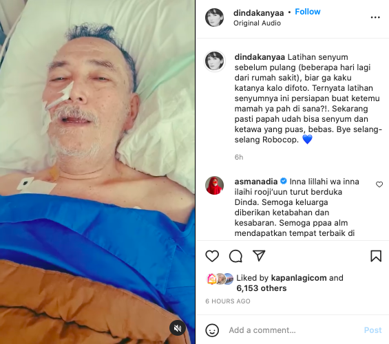 sempat latihan senyum dinda kanya dewi kenang yang dilakukan sang ayah sebelum meninggal