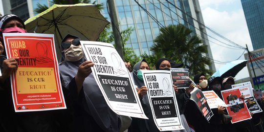Massa Geruduk Dubes India di Jakarta Terkait Larangan Hijab