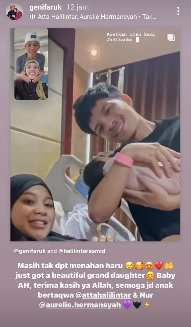 lewat panggilan video ini momen gen halilintar heboh sambut kelahiran anak aurel hermansyah