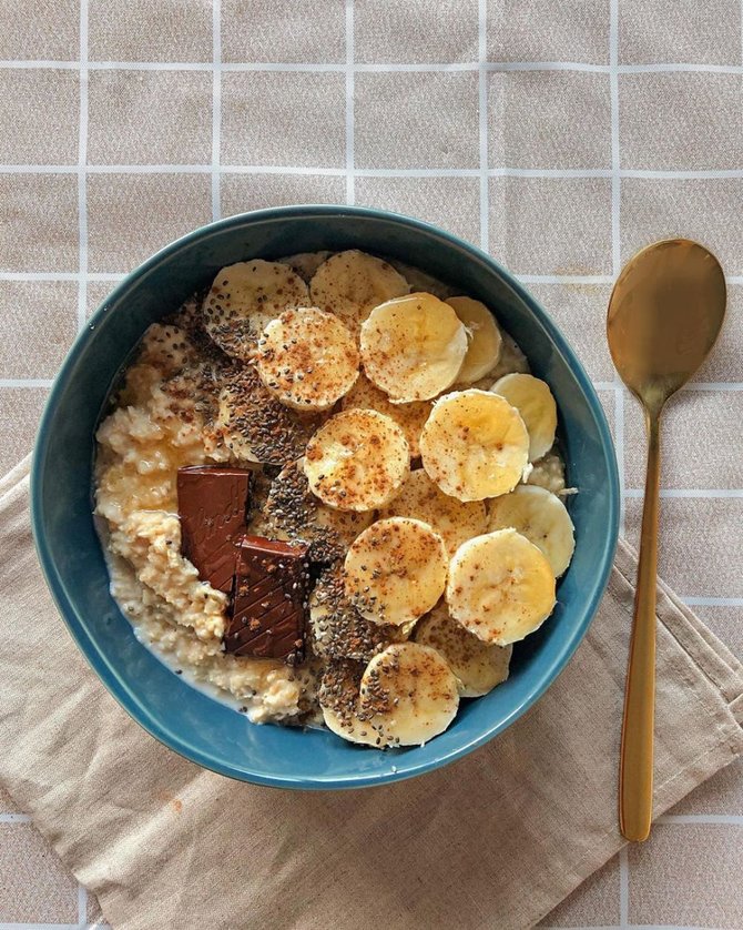 oatmeal pisang cokelat