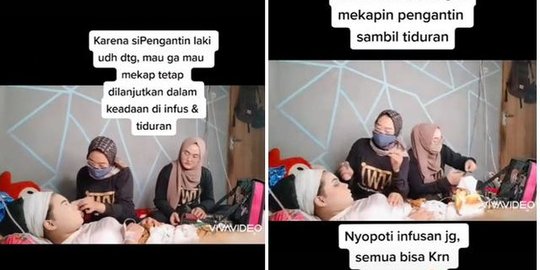 Tiba-tiba Pingsan, Pengantin Ini Terpaksa Didandani dalam Keadaan Tidur