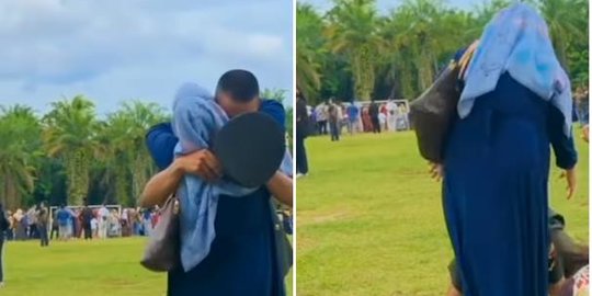 Lihat Sang Ibu Datang Saat Pelantikan, TNI Ini Lari Langsung Peluk dan Sujud