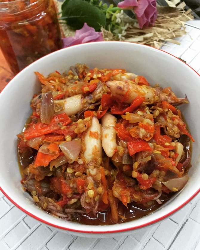 sambal cumi asin daun jeruk