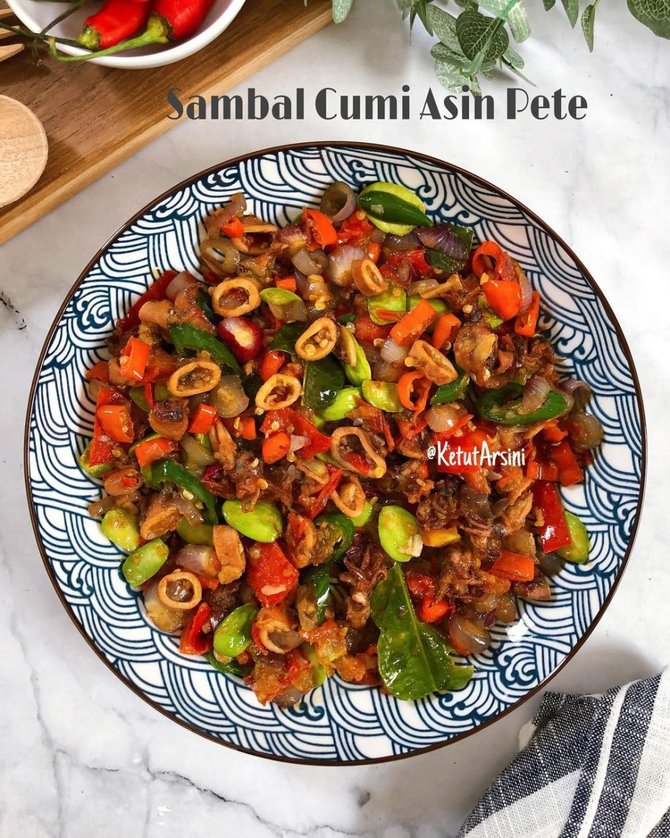 sambal cumi asin petai