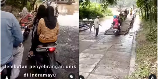 Ada Jembatan Unik di Indramayu, Menyeberang Perlu Pakai Perahu