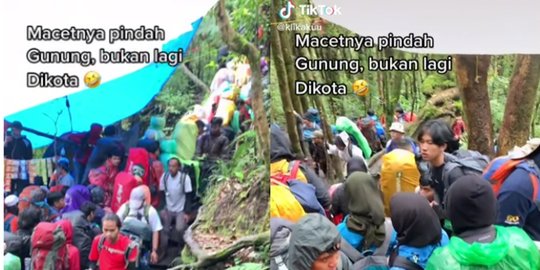 Viral Video Pendaki Gunung Gede Terjebak Macet, Penuh Bak di Pasar