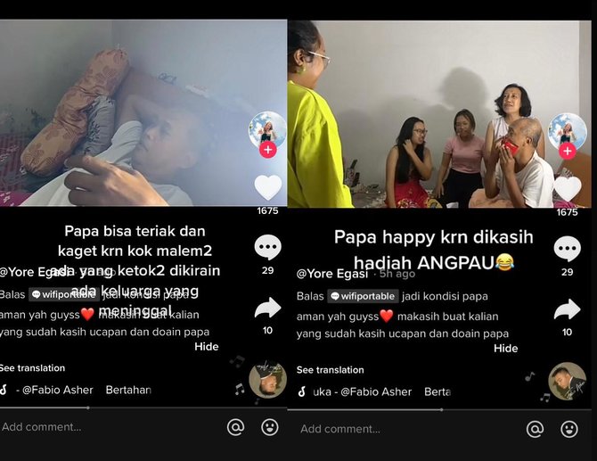 teriak histeris sampai buat keluarga panik respons bapak saat diberi kejutan ulang tahun