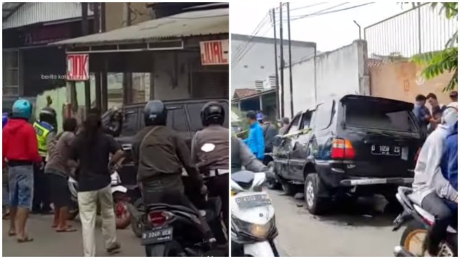 mobil kijang diamuk massa viral di bandung