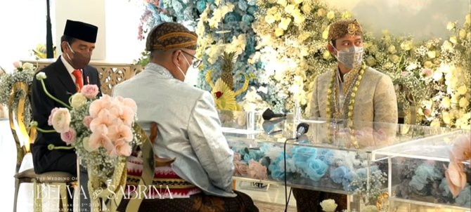 4 momen akad nikah belva devara dan sabrina anggraini jokowi jadi saksi