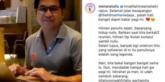 Hilman Hariwijaya Penulis Lupus Meninggal Dunia, Mona Ratuliu Kenang Sosoknya