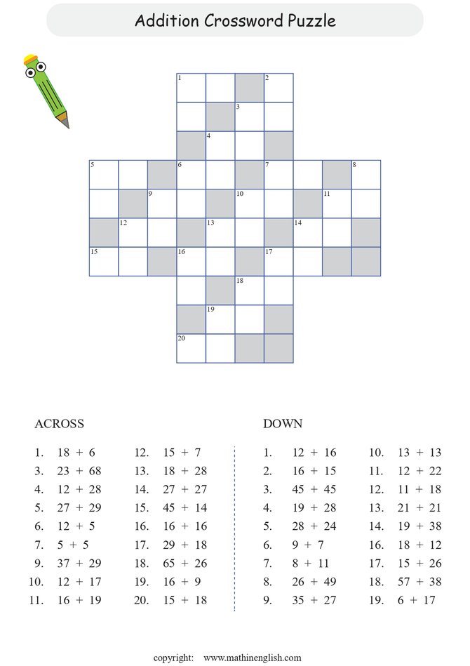 soal teka teki silang matematika sd