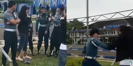 Aksi Berkelahi Polisi Militer Wanita TNI AL ini Keren Banget, Gerakannya Top Abis