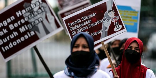 Aksi Buruh Migran Indonesia Tuntut Keadilan di Monas