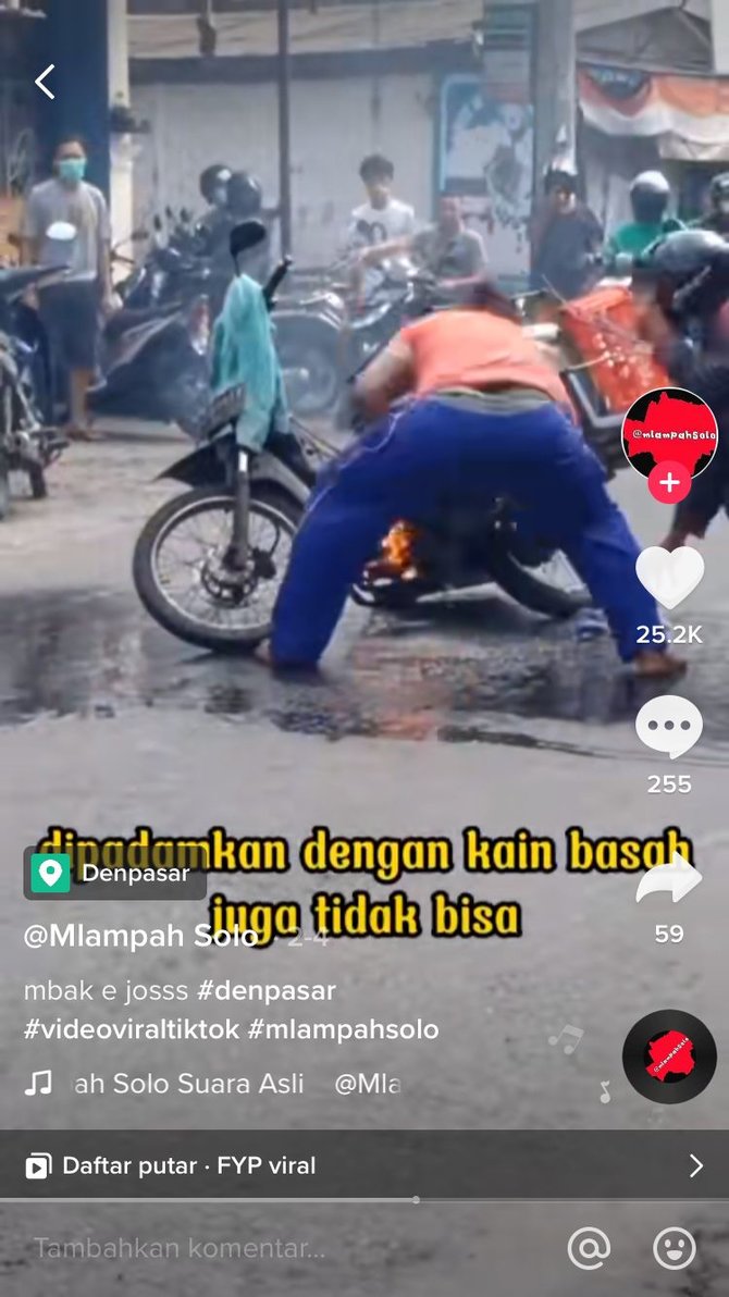 viral aksi wanita pemberani padamkan api