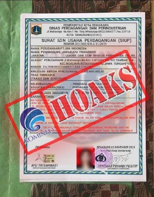 CEK FAKTA: Waspada Surat Izin Usaha Perdagangan Palsu Catut Nama Wali ...