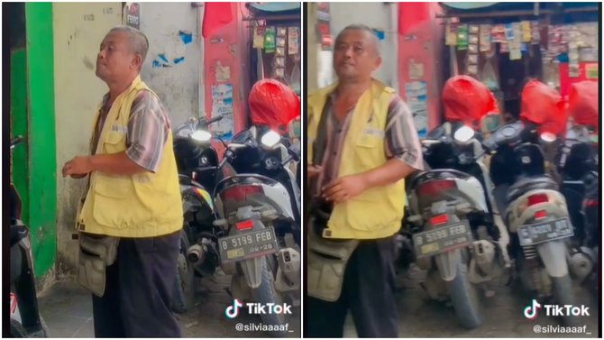 tukang parkir viral di cikarang