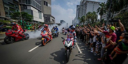 Momen Pembalap Moto GP di Jakarta, Parade hingga Bertemu Presiden Jokowi di Istana