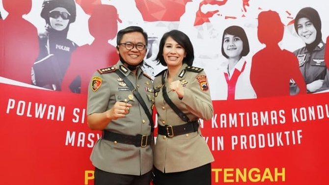 potret kebersamaan polwan kapolres magelang bareng suami