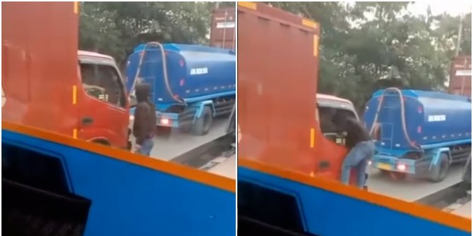 Viral Pria Rampas HP Sopir Truk Box Saat Macet Di Cilincing, Pelaku ...